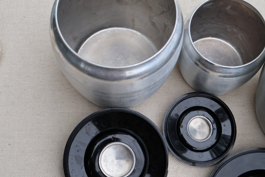 1950s Kromex Aluminum Canister Set, Set of 4