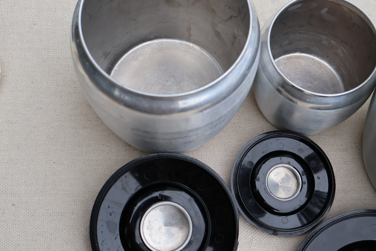 1950s Kromex Aluminum Canister Set, Set of 4