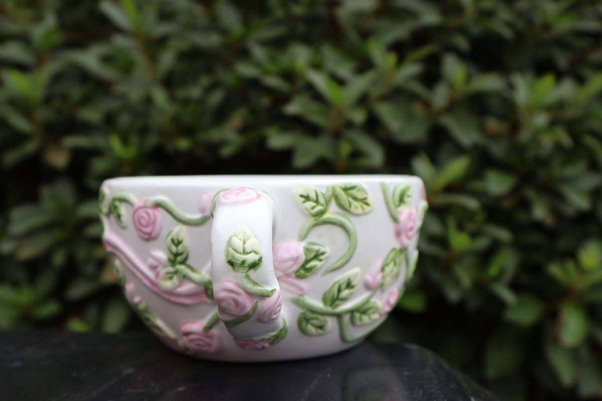 Baum Bros. Teacup with 3-D Rose Design