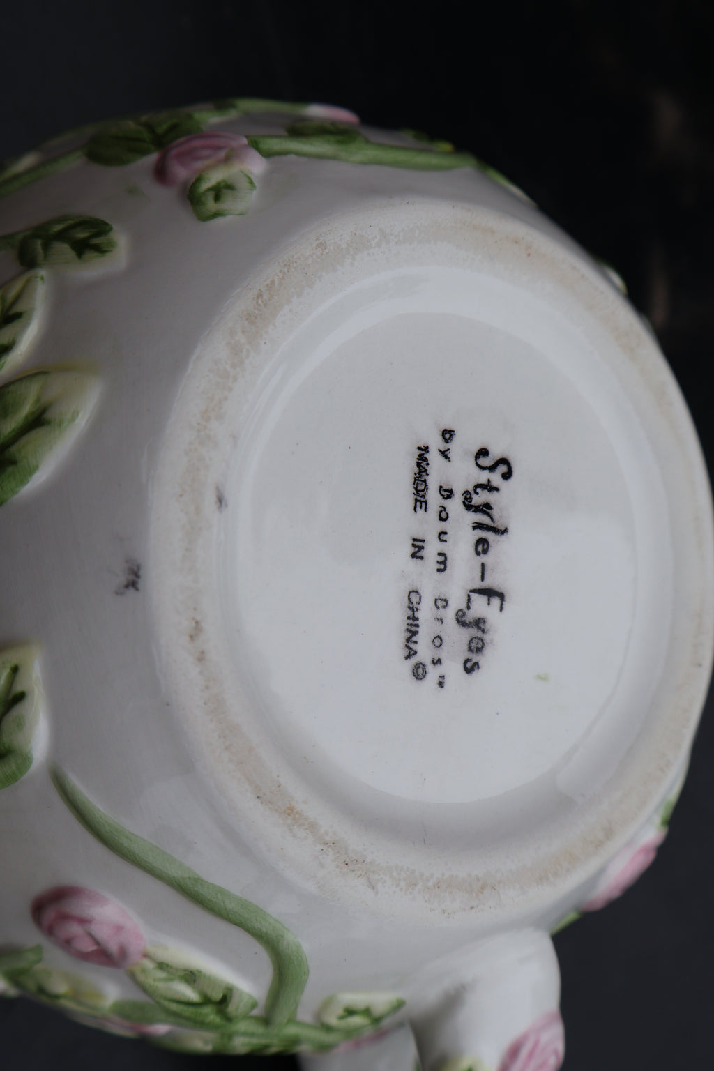 Baum Bros. Teacup with 3-D Rose Design