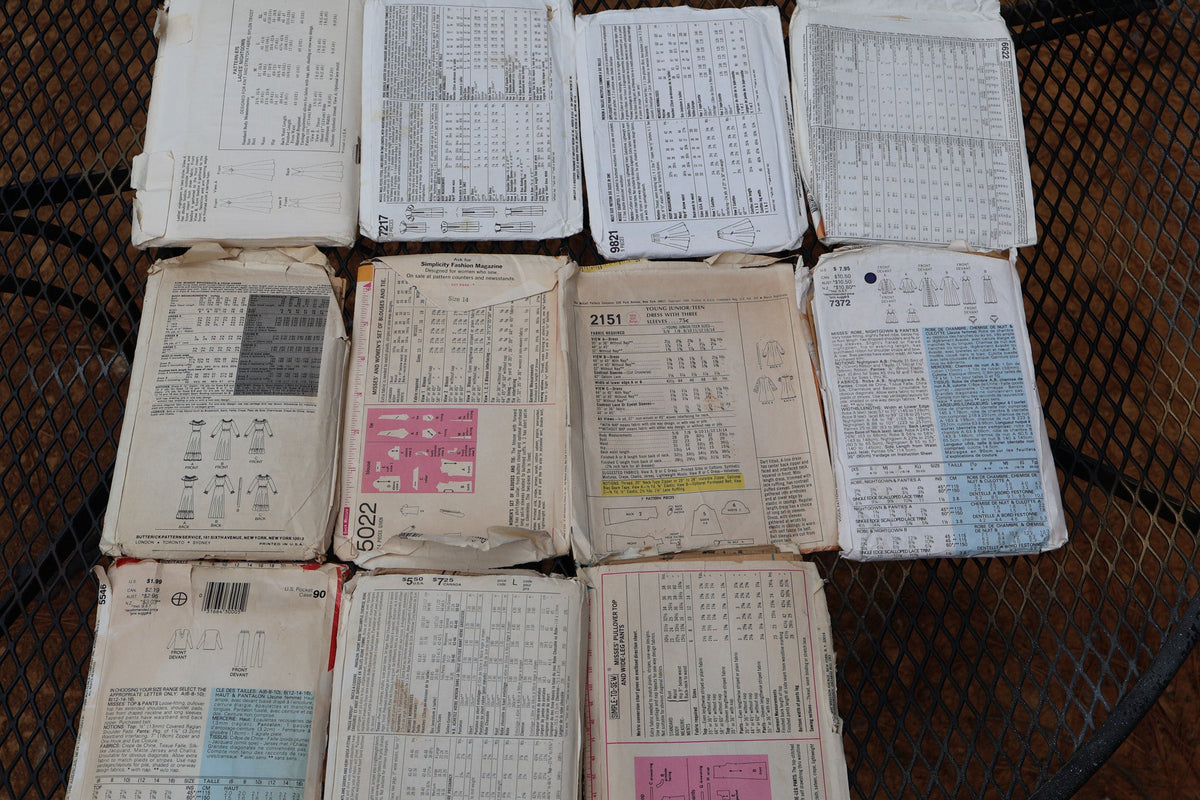 Vintage Sewing Pattern Bundle – 11 Used & Cut Patterns