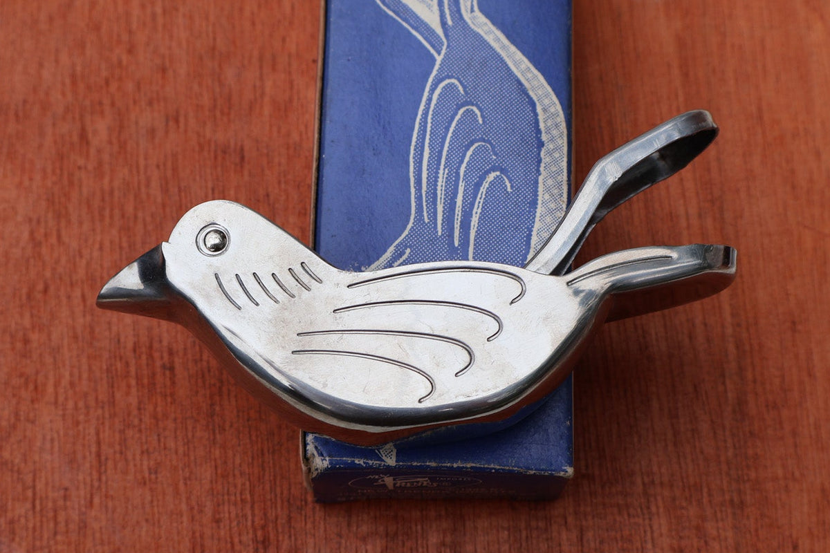 Vintage Bird-Shaped Stainless Steel Fruit Press with Original Box – 1985