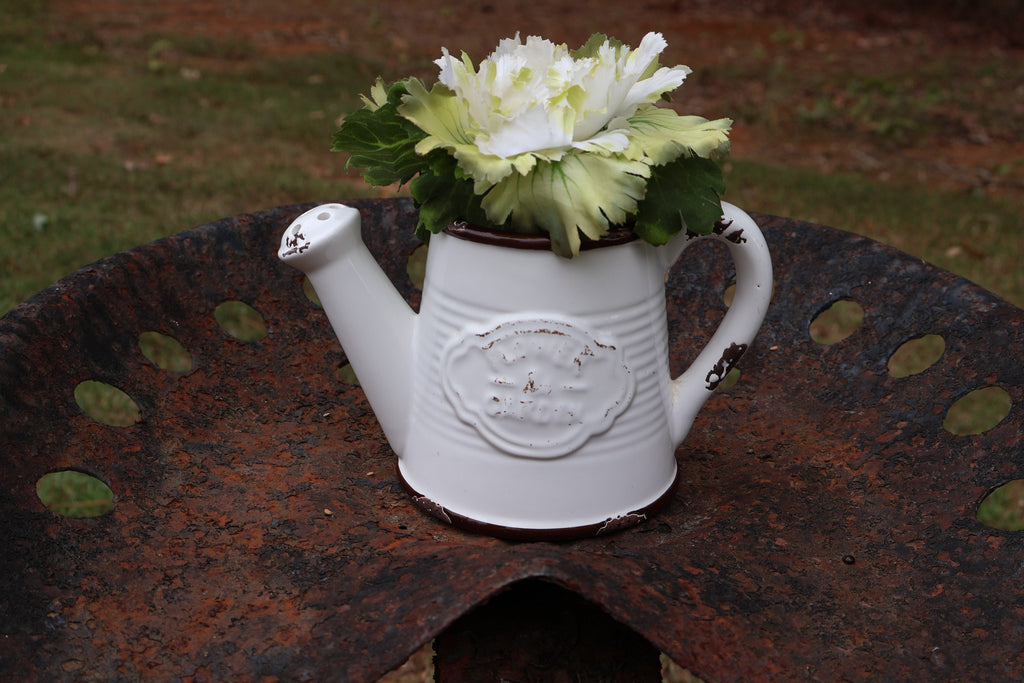 Farmhouse Ceramic Watering Pitcher / Planter