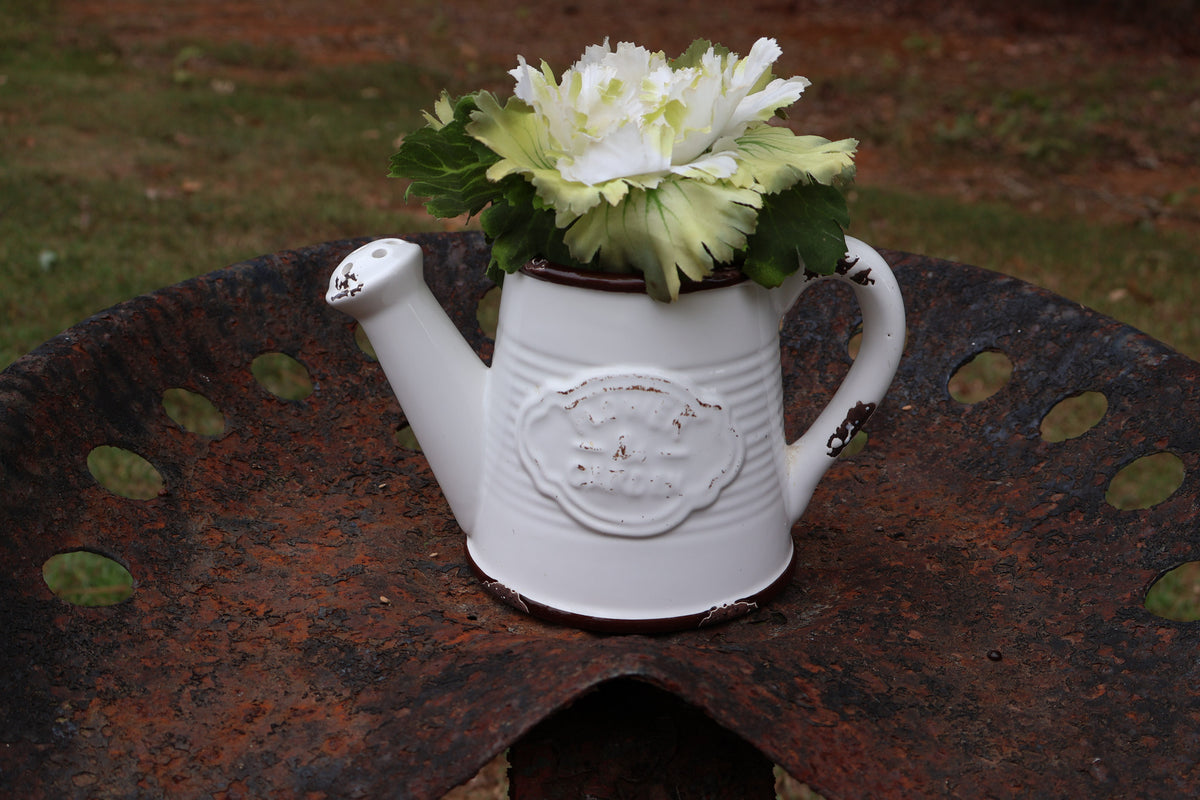 Farmhouse Ceramic Watering Pitcher / Planter