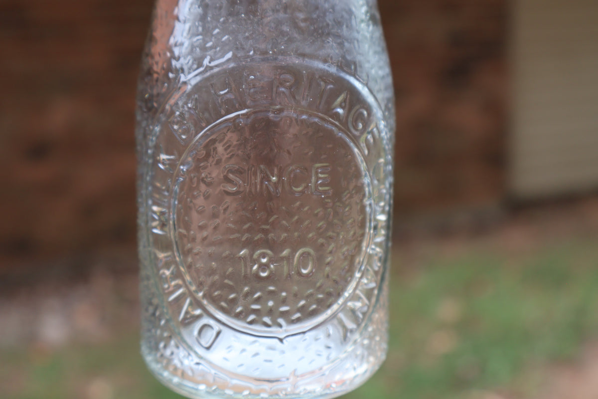 Embossed Glass Milk Bottle – Dairy Milk by Heritage Company