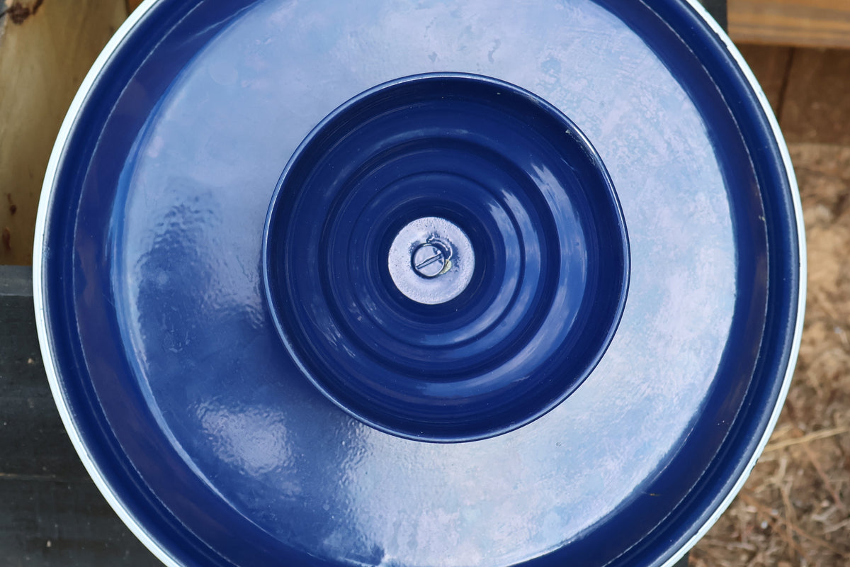 Two-Tier Navy Blue Round Metal Display Stand