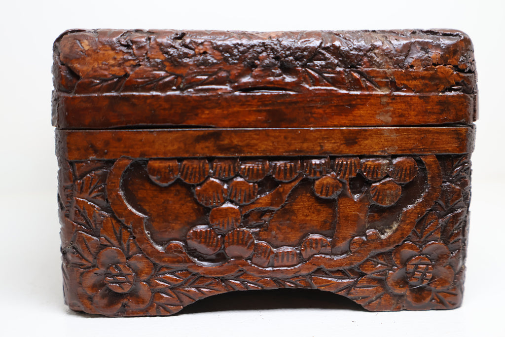 Hand-Carved Wooden Jewelry Box