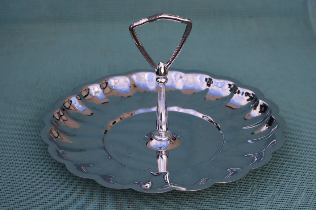 Handled Chromium Tidbit Serving Tray