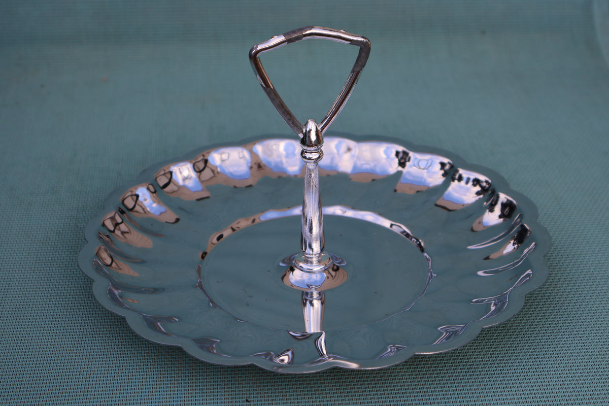 Handled Chromium Tidbit Serving Tray