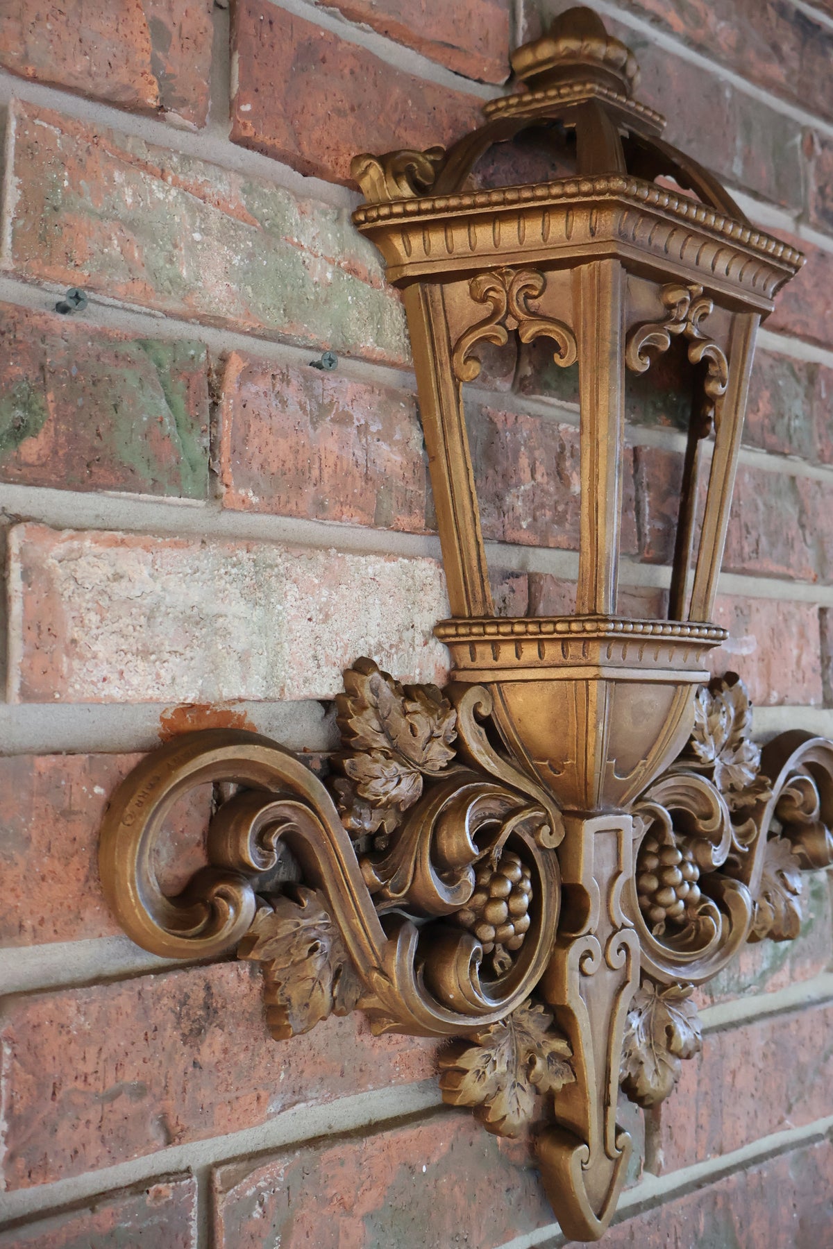 Vintage Homco Hollywood Regency Gold Lantern Wall Hanging