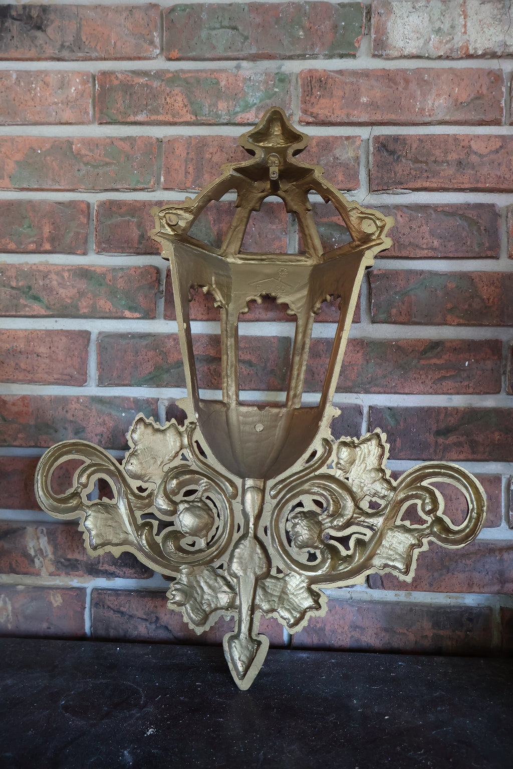 Vintage Homco Hollywood Regency Gold Lantern Wall Hanging