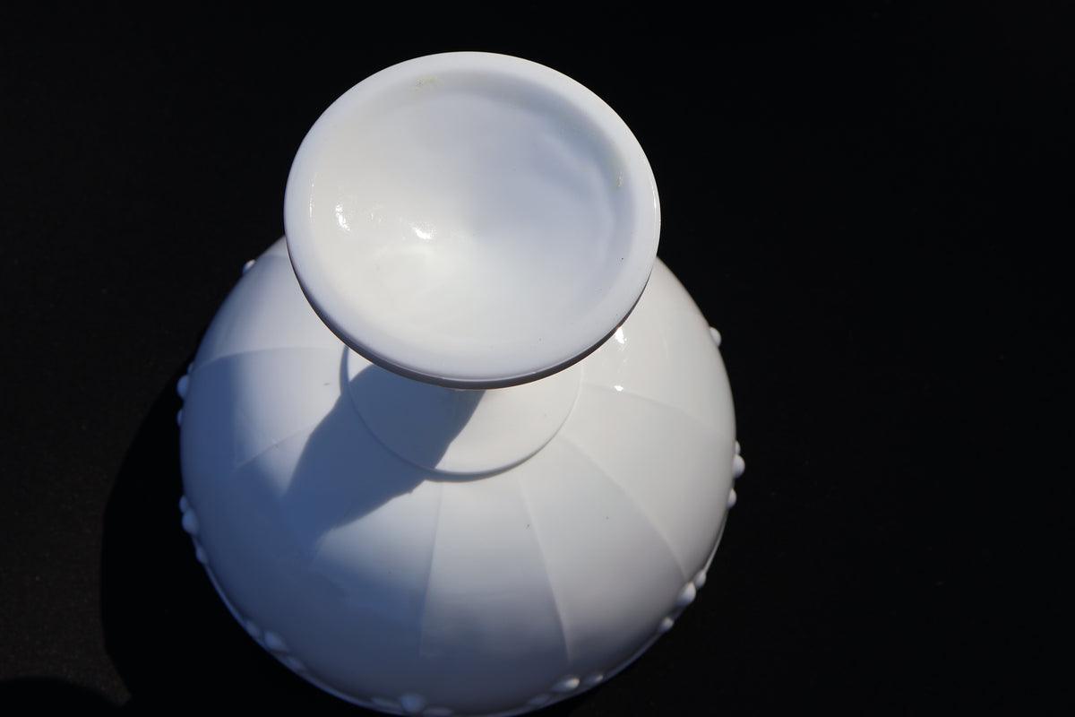 Vintage Indiana Glass Teardrop Milk Glass Pedestal Bowl