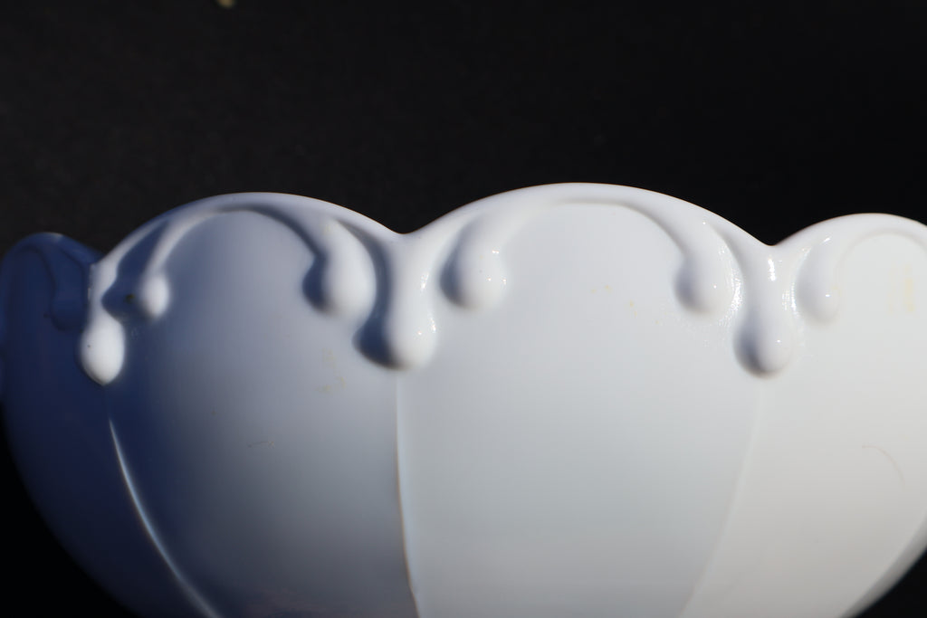 Vintage Indiana Glass Teardrop Milk Glass Pedestal Bowl