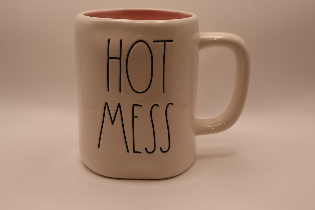 Rae Dunn “Hot Mess” Coffee Mug with Pink Interior
