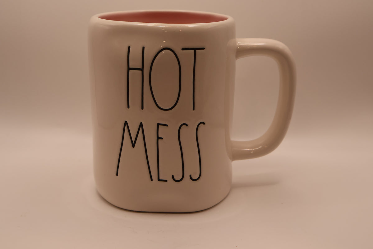 Rae Dunn “Hot Mess” Coffee Mug with Pink Interior