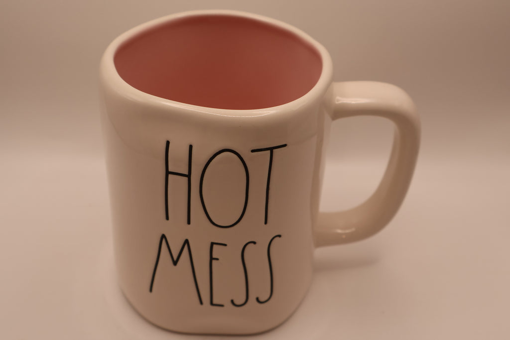 Rae Dunn “Hot Mess” Coffee Mug with Pink Interior
