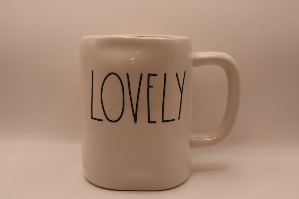 Rae Dunn “Lovely” Coffee Mug – Approximately 18 fl oz