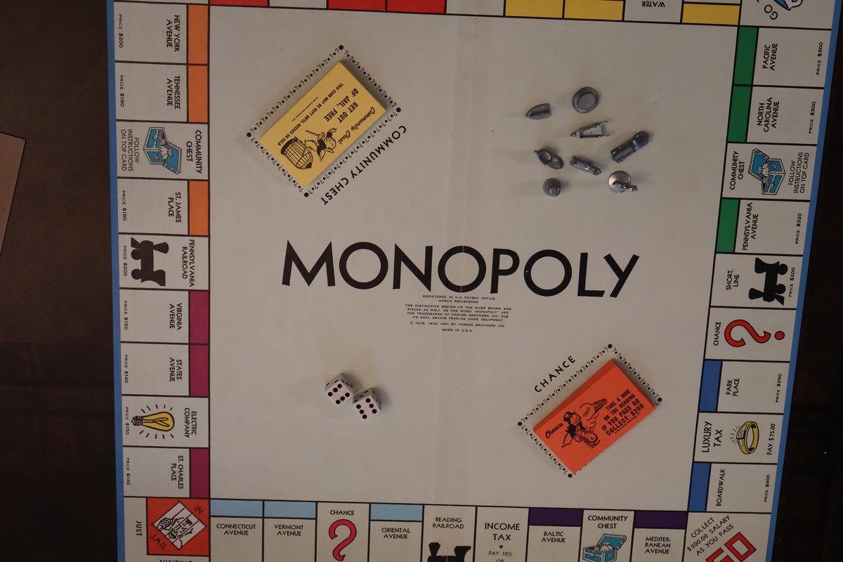 Vintage 1970 Monopoly Board Game