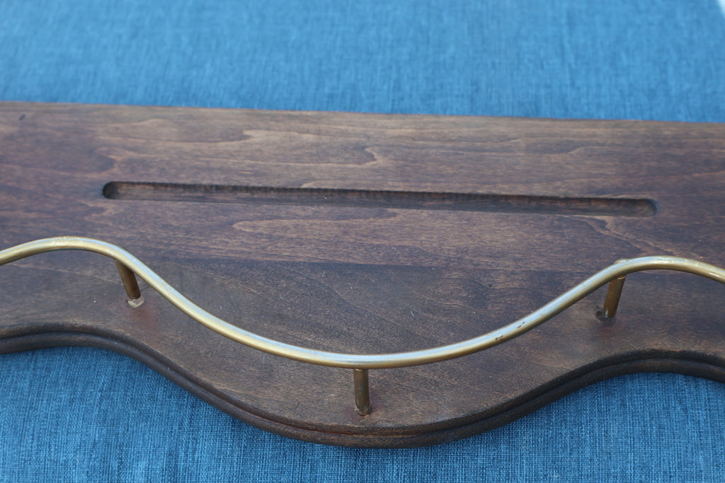 Remade Vintage Tabletop Display Shelf with Metal Rail
