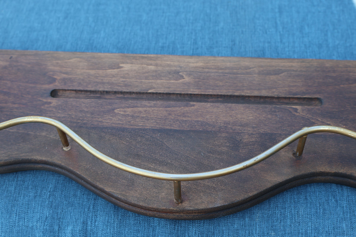 Remade Vintage Tabletop Display Shelf with Metal Rail