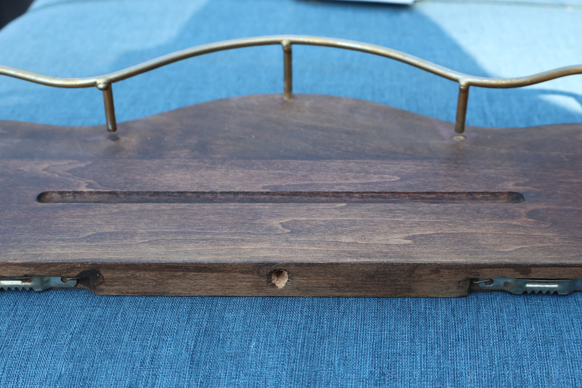 Remade Vintage Tabletop Display Shelf with Metal Rail