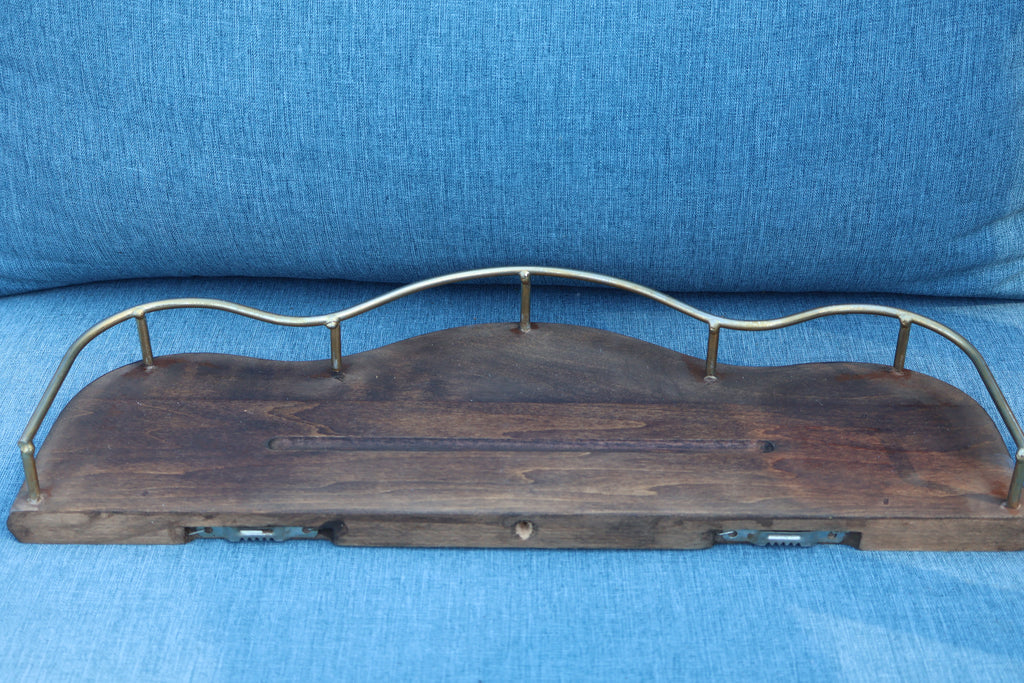 Remade Vintage Tabletop Display Shelf with Metal Rail
