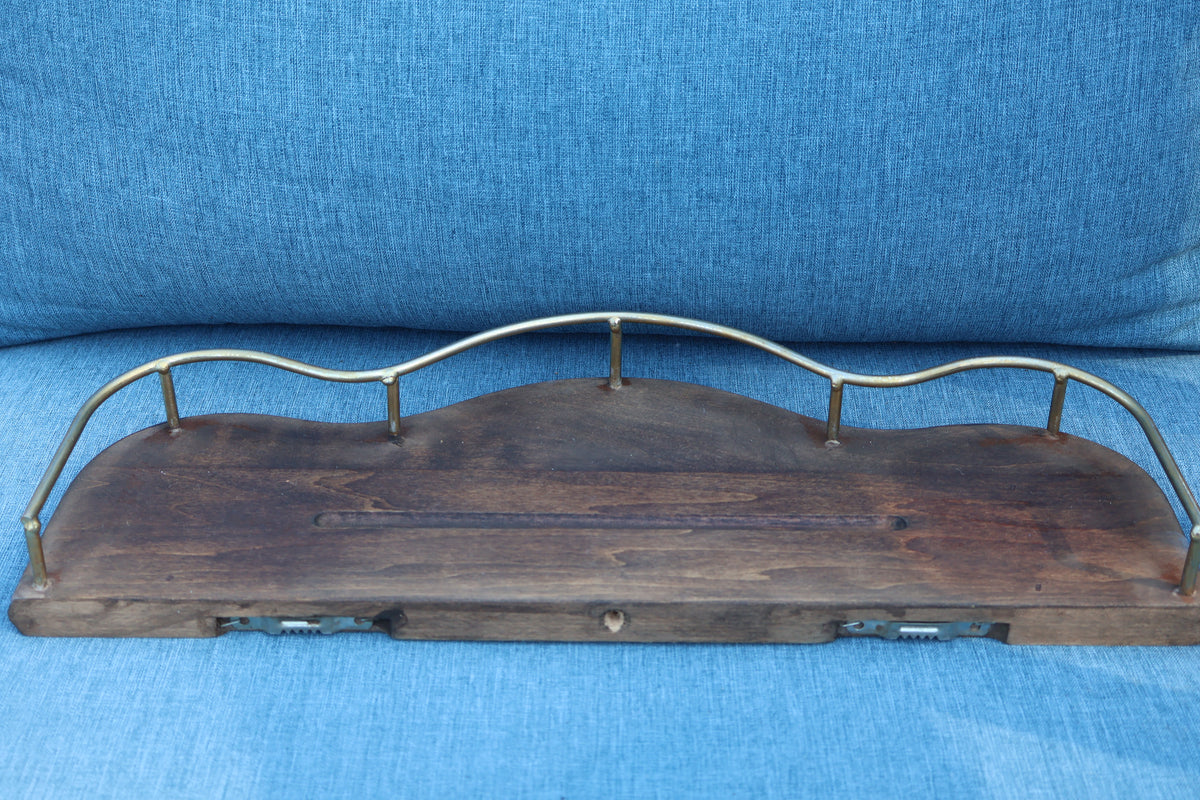 Remade Vintage Tabletop Display Shelf with Metal Rail
