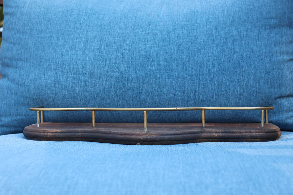 Remade Vintage Tabletop Display Shelf with Metal Rail