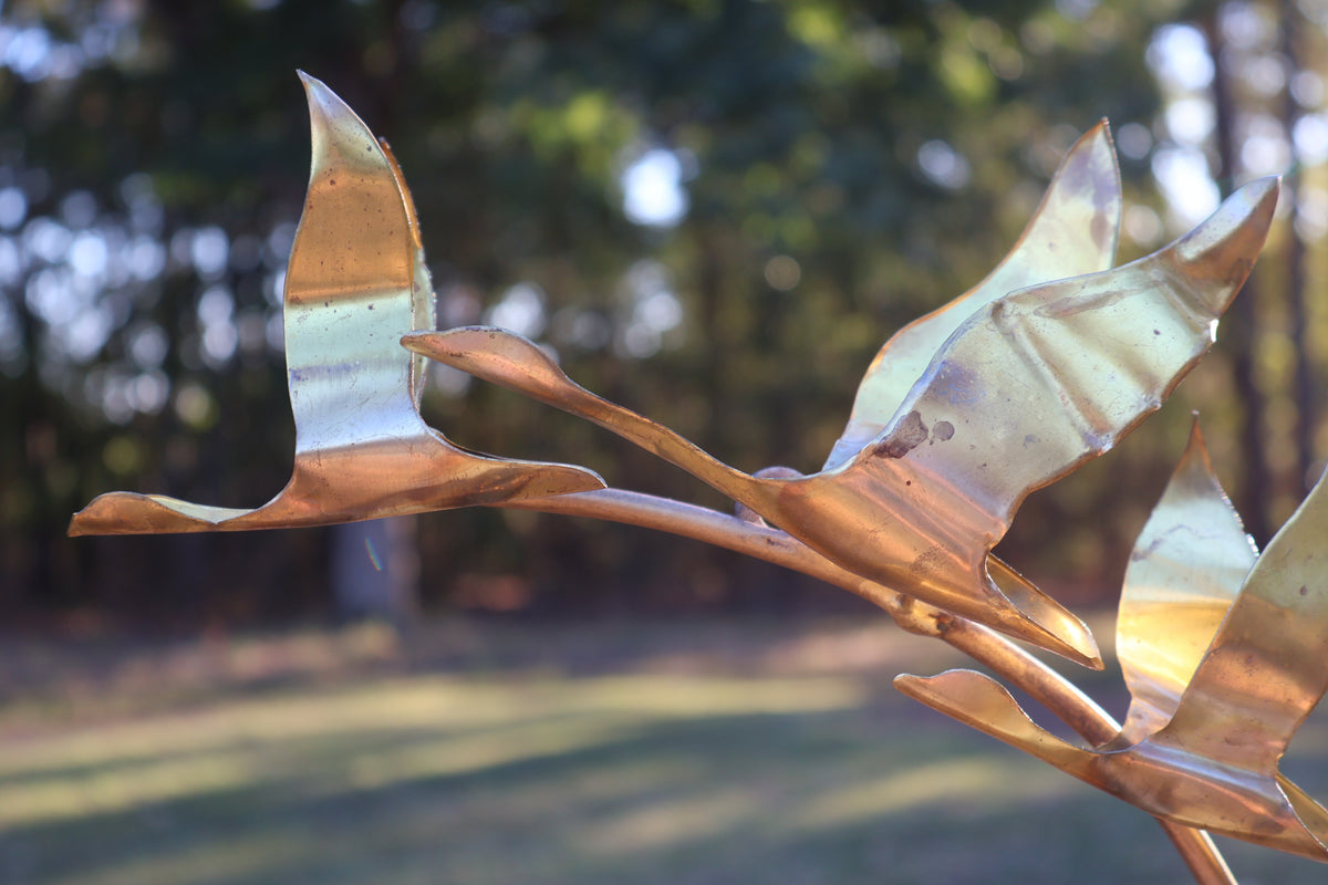 Copper & Metal Flying Geese Wall Candle Holder