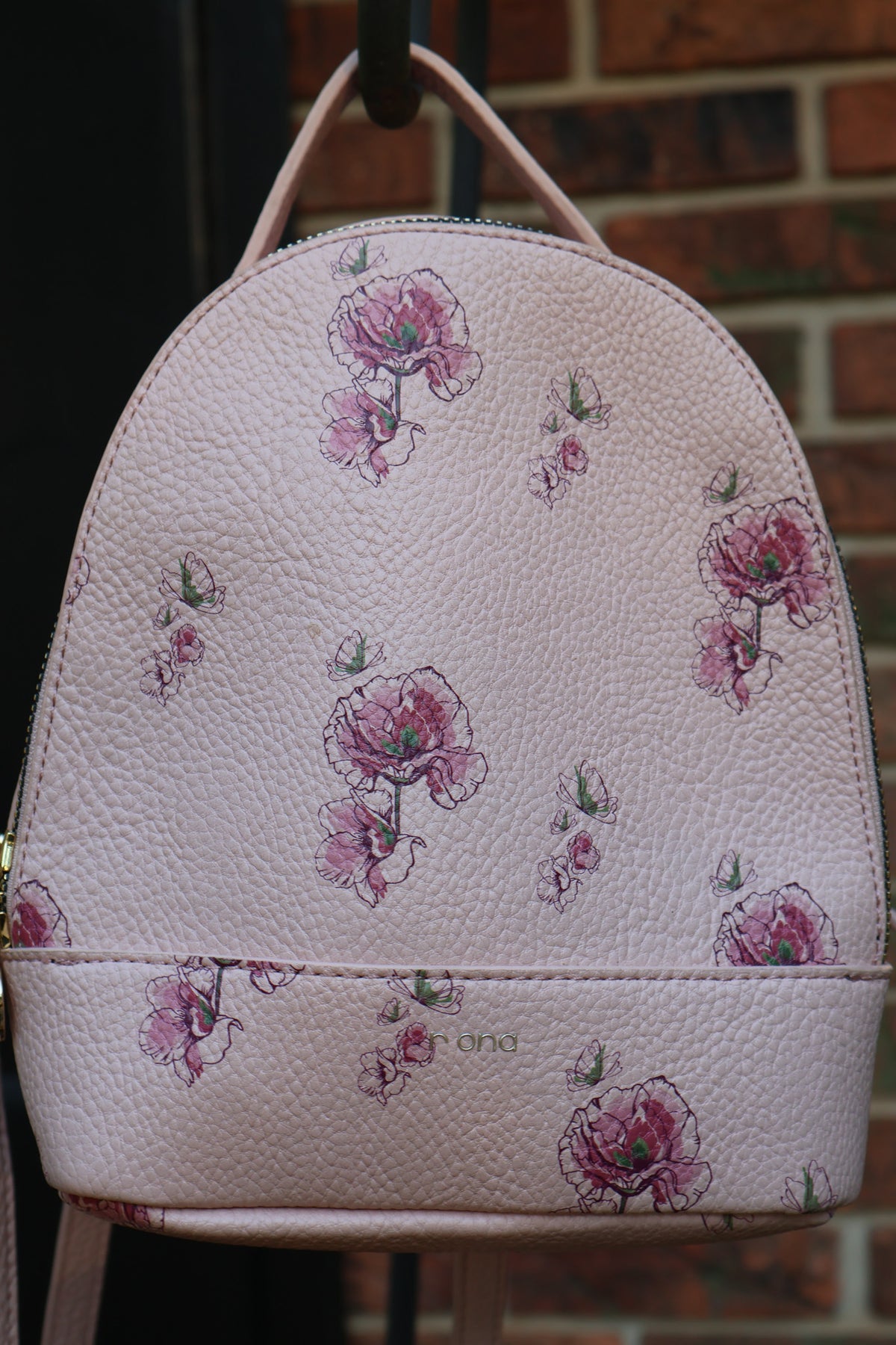 Mini Pink Floral Backpack Purse