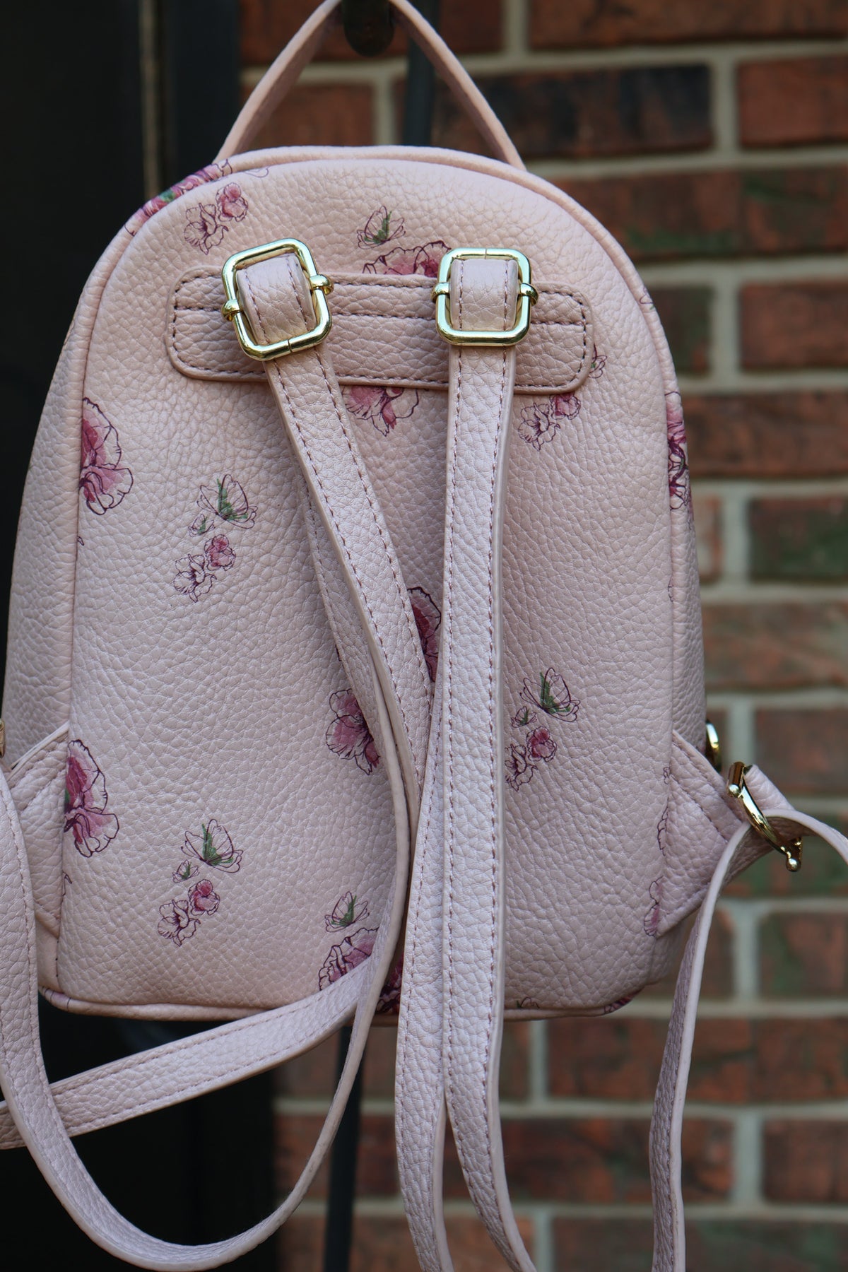 Mini Pink Floral Backpack Purse