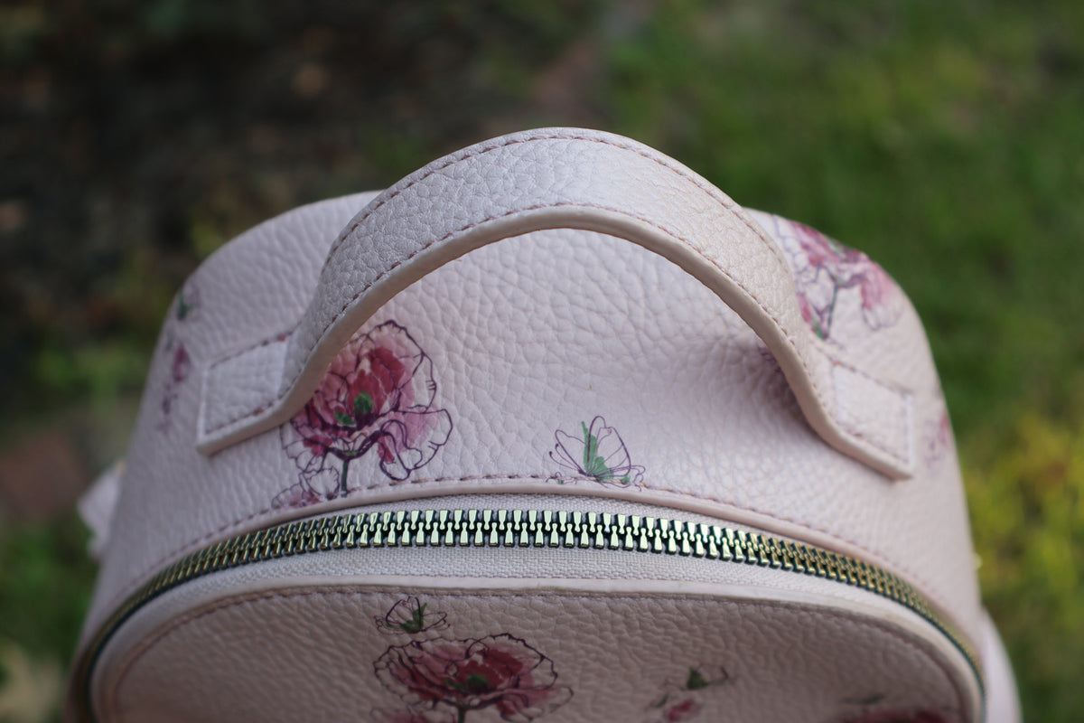 Mini Pink Floral Backpack Purse