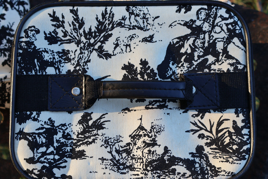 Black & White Toile de Jouy Makeup Case – 2-Piece Set