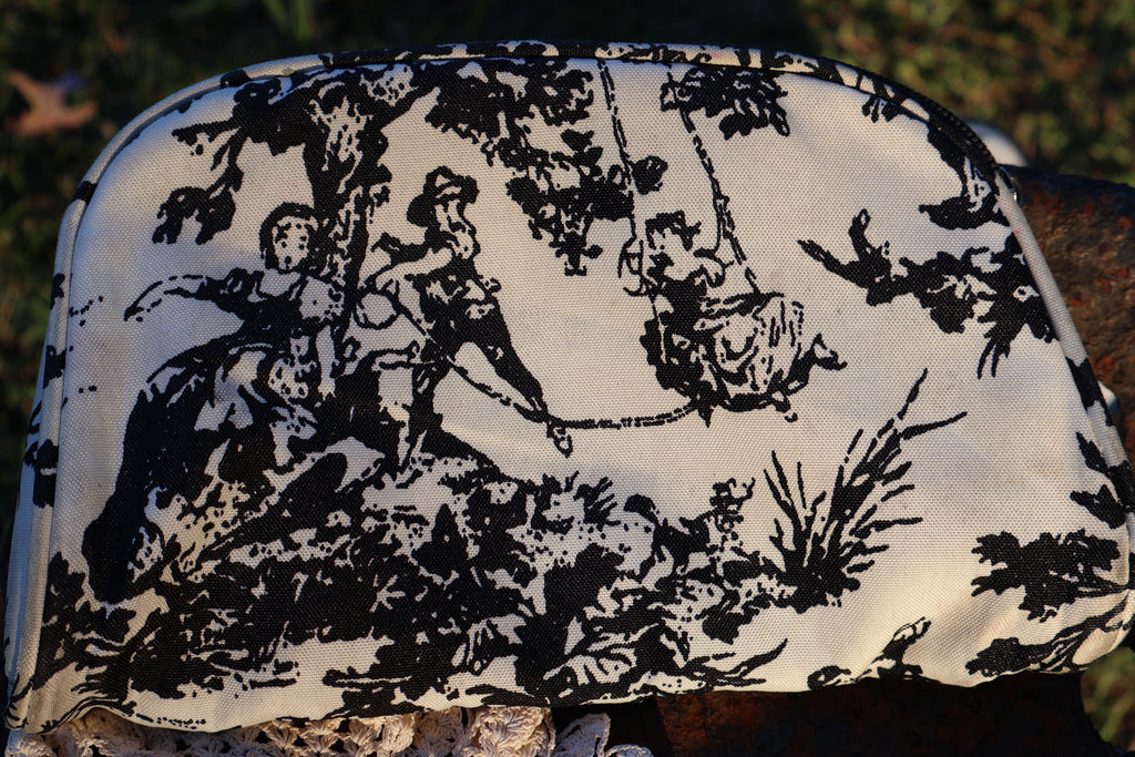 Black & White Toile de Jouy Makeup Case – 2-Piece Set