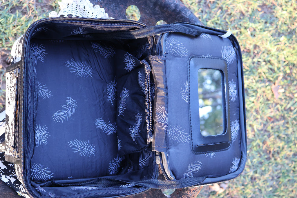 Black & White Toile de Jouy Makeup Case – 2-Piece Set