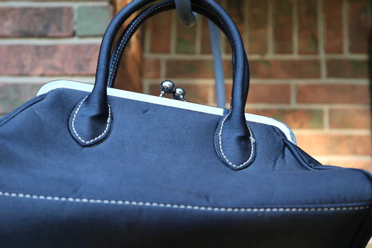 Tommy Hilfiger Black Satin Kiss-Lock Handbag