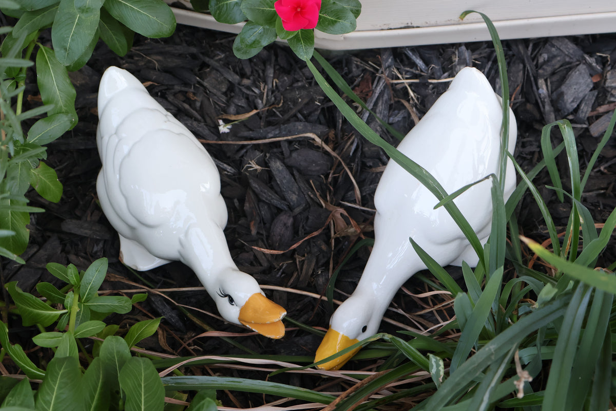 Vintage Ceramic Geese – Male & Female Pair