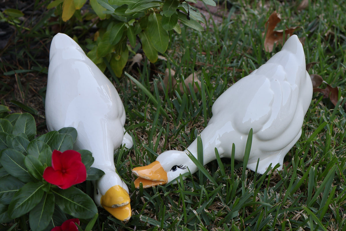 Vintage Ceramic Geese – Male & Female Pair