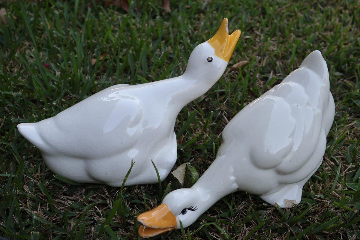 Vintage Ceramic Geese – Male & Female Pair