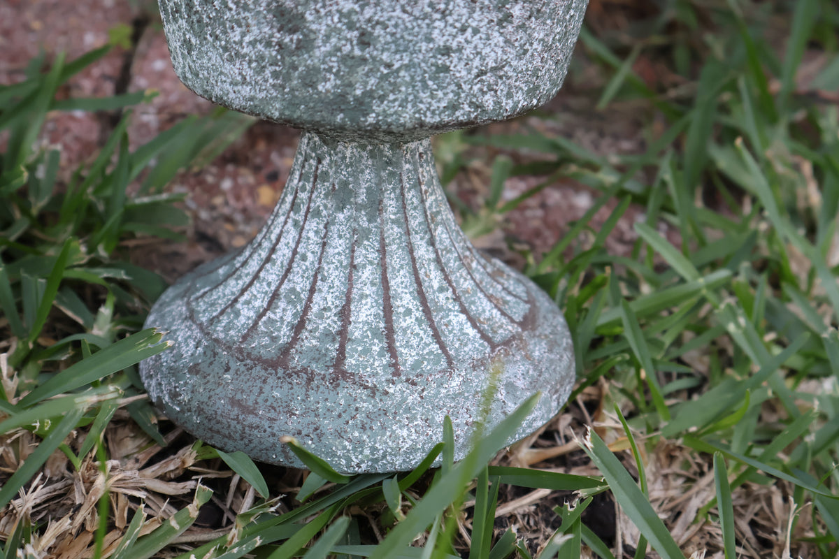 Metal Trophy Urn with White Patina