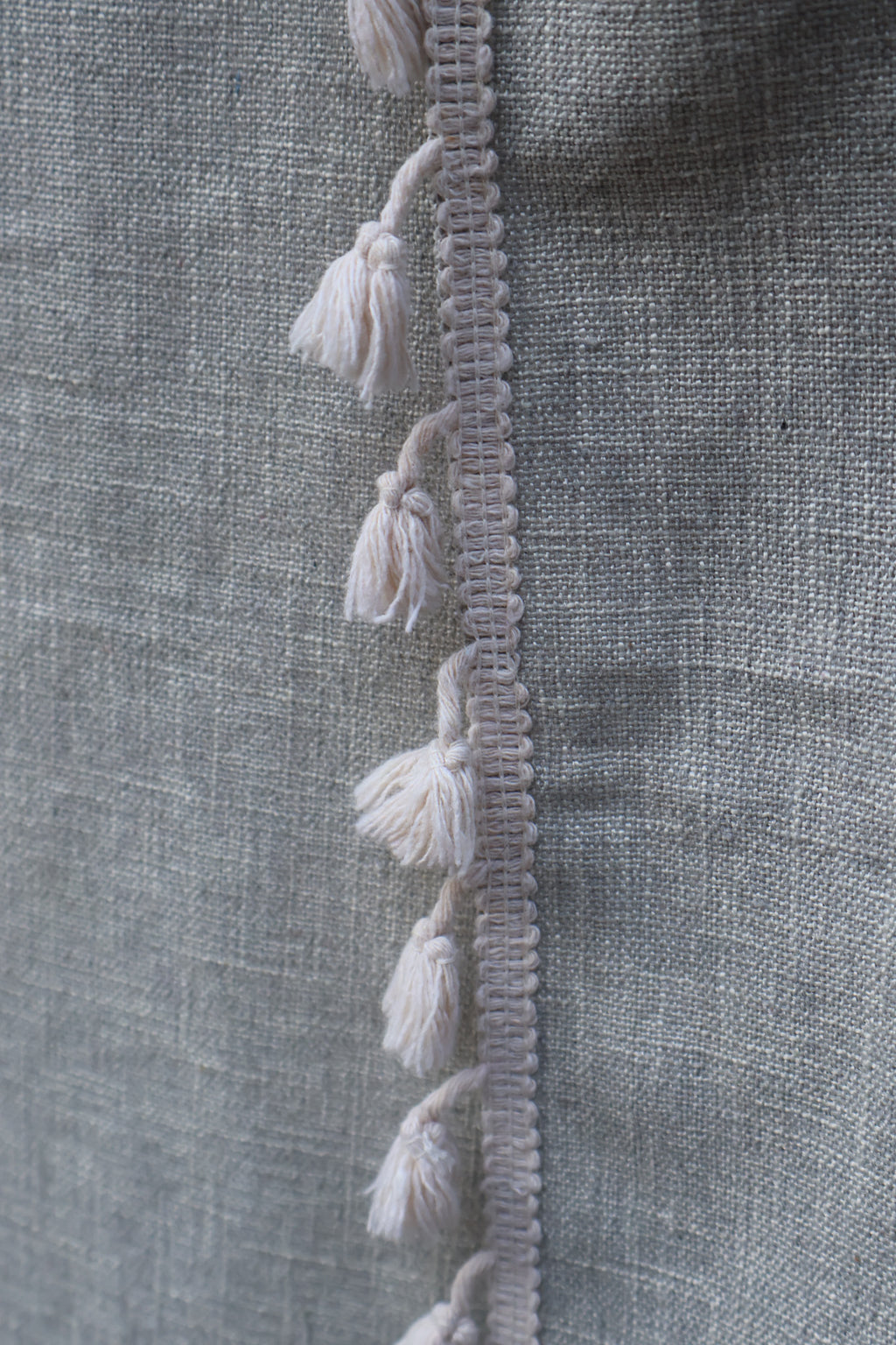 Gray & White Lightweight Throw Blanket with Tassel Edging