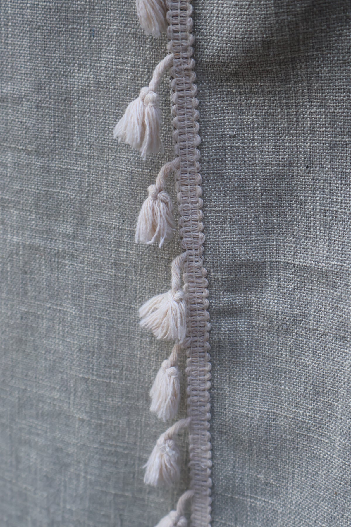 Gray & White Lightweight Throw Blanket with Tassel Edging