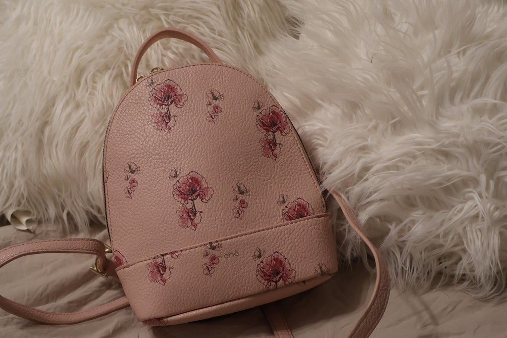 Mini Pink Floral Backpack Purse