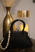 Tommy Hilfiger Black Satin Kiss-Lock Handbag