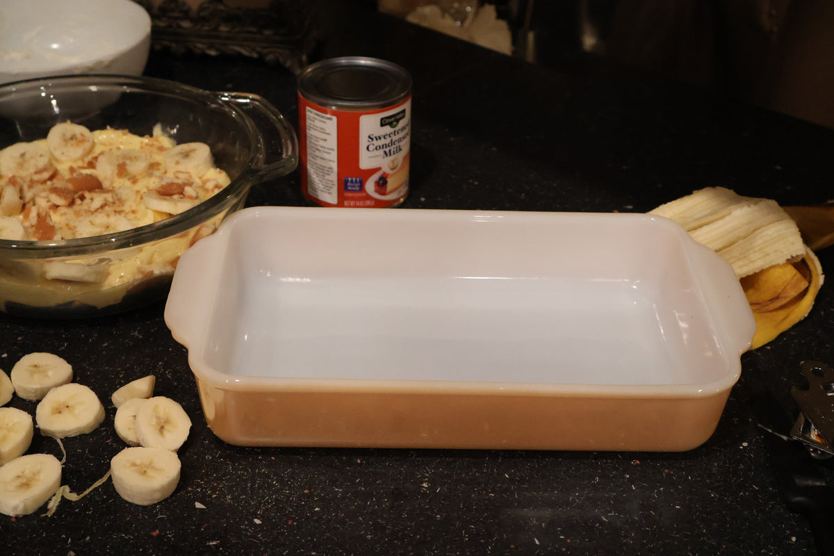 Fire King Peach Luster 2-Quart Casserole Dish #410
