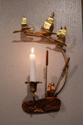 Copper & Metal Flying Geese Wall Candle Holder