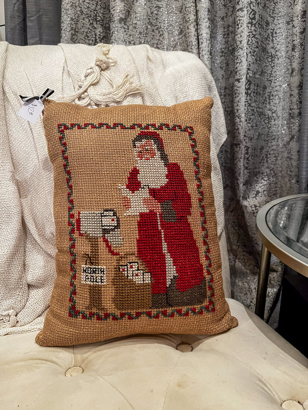 Cross Stitch Santa Pillow